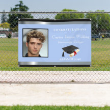 Graduação Diploma Foto Pessoal Preto Azul 