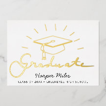 Graduação do cartão postal dourado