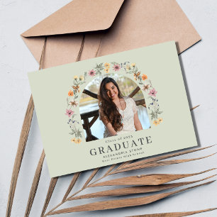 Graduação do Segundo grau Digital Boho Wildflower