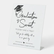 Graduação é doce Manuscrito preto minimalista