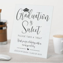 Graduação é doce Manuscrito preto minimalista
