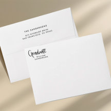 graduação em preto e branco de script casual