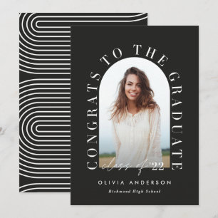 Graduação geométrica em arco branco preto moder