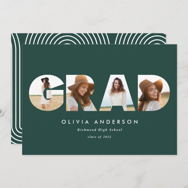 Graduação multifotografia geométrica moderna (Frente/Verso)