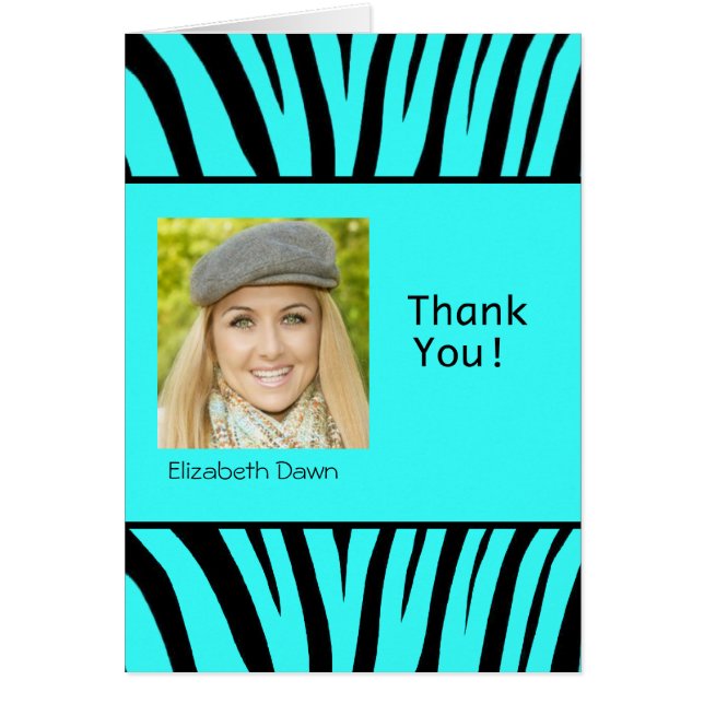 Graduação Obrigado Cartão com fotos Zebra (Frente)