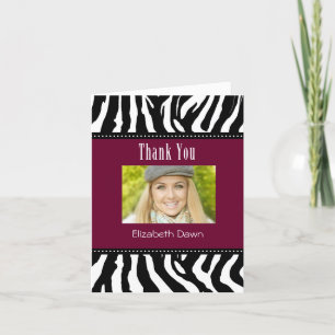 Graduação Obrigado Cartão com fotos Zebra