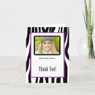 Graduação Obrigado Cartão com fotos Zebra