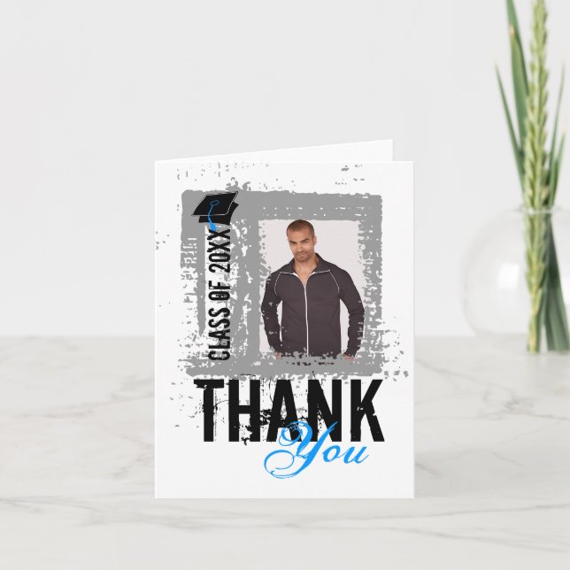 Graduação Obrigado Cartão de Vazio Adicionar Foto (Frente)