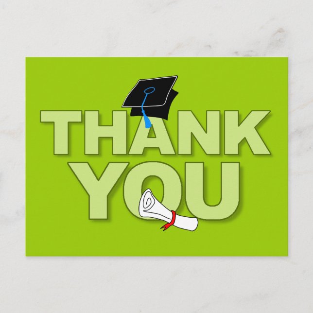 Graduação Obrigado Cartão Postal Diploma 2 (Frente)