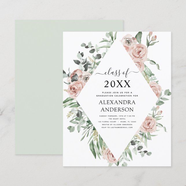 Graduação Orçamental 2023 Dusty Pink Floral (Frente/Verso)