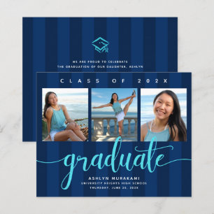 Graduação orçamental 3 convite de faixa azul