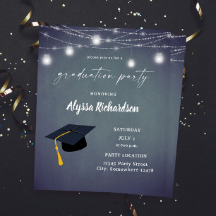 Graduação Orçamentária Hat Chalkboard Party Blue C