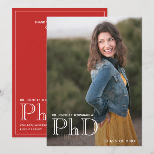 Graduação PhD Anúncio Foto White Red