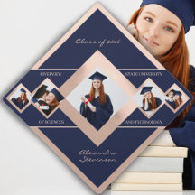 Graduação Rosa Azul com Múltiplas Fotos Personaliz