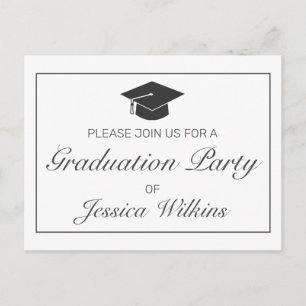 Graduação RSVP Convite Moderno Minimalista Branc