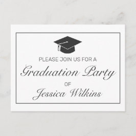 Graduação RSVP Convite Moderno Minimalista Branco