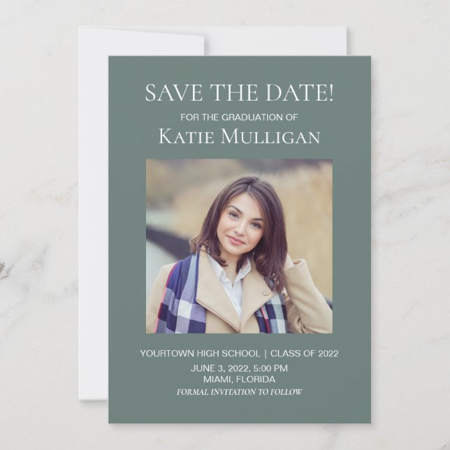 Graduação Verde 2 Data de Salvamento da Foto Class (Frente)