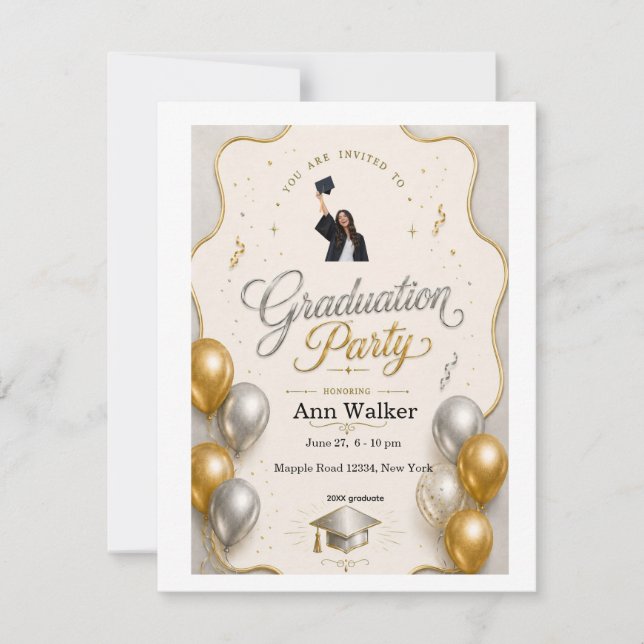graduation invitation, invitación para graduación (Frente)