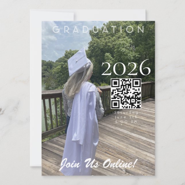 Graduation Online Invitation QR Code 2026 Photo (Frente)