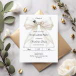 Graduation party ivory bow photo arch invitation<br><div class="desc">Celebrate your achievement with this elegant ivory bow graduation invitation. The design features a large, sophisticated satin ribbon adorned with delicate pearl strings and a subtle mortarboard icon. It is the perfect choice for high school or college seniors looking for a feminine and chic announcement. Add a photo to the...</div>
