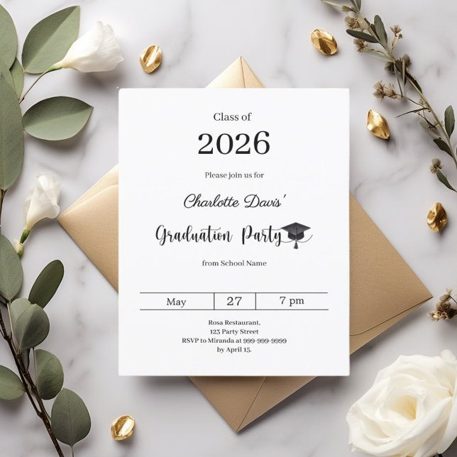 Graduation party modern class of 2026 invitation (Criador carregado)
