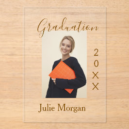 Graduation photo brown golden year 20XX namesimple