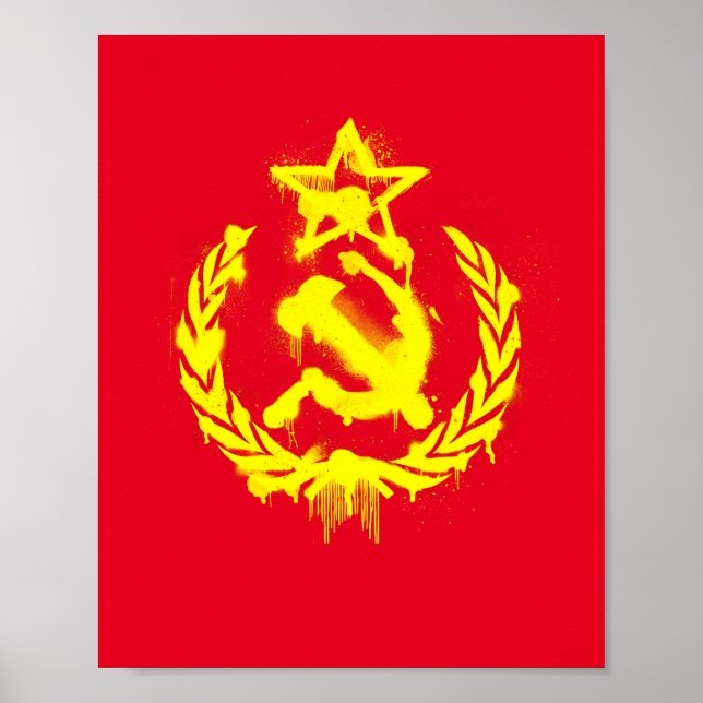 Graffiti Hammer & Sickle Poster (Frente)
