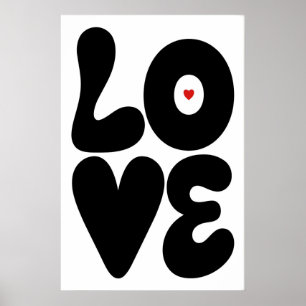 Gráfica da Parede do Amor Impressão Preto e Branco