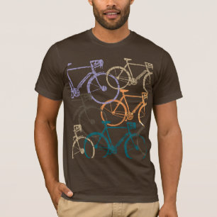 Gráfico Bicicletas Camiseiros T-Shirt Castanho