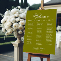 Gráfico de Assentos de Casamento Alfabético Verde 