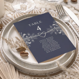 Gráfico de Assentos de Casamento Azul Marinho