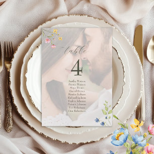 Gráfico de Assentos de Casamento com Fotos de Flor