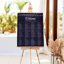 Gráfico de Assentos de Casamento com Luzes de Cord