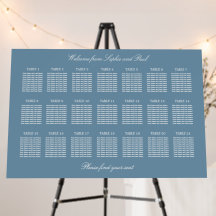 Gráfico de Assentos de Casamento de Mesa 21 Azul E