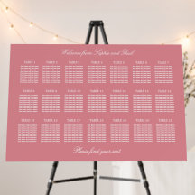 Gráfico de Assentos de Casamento de Mesa 21 Rosa C