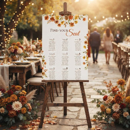 Gráfico de Assentos de Casamento de Outono com Flo
