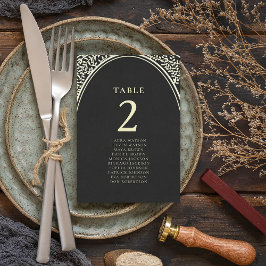 Gráfico de Assentos de Casamento Dourado e Negro