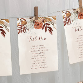 Gráfico de Assentos de Casamento Floral Boho Outon