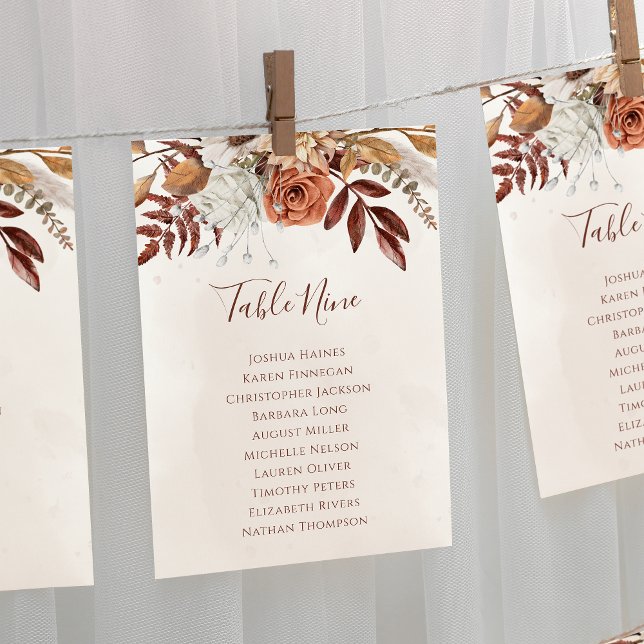 Gráfico de Assentos de Casamento Floral Boho Outon (Criador carregado)