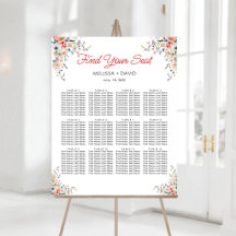 Gráfico de Assentos de Casamento Floral Elegante