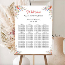 Gráfico de Assentos de Casamento Floral Elegante