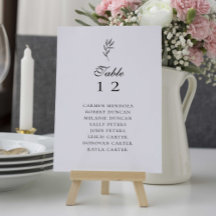 Gráfico de Assentos de Casamento Minimalista com O