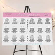 Gráfico de Assentos de Casamento na Mesa 18 Azul E