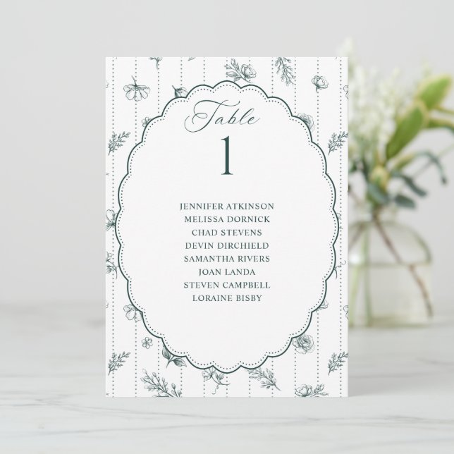 Gráfico de Assentos de Casamento Oval Esmeralda Vi (Em pé/Frente)