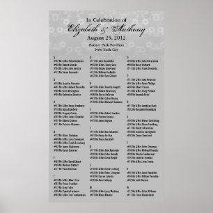 Gráfico de Assentos de Casamento Poster Branco Flo