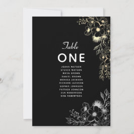 Gráfico de Assentos de Casamento Preto Elegante