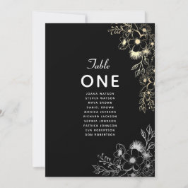 Gráfico de Assentos de Casamento Preto Elegante