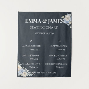 Gráfico de Assentos de Casamento   Tapeçaria Flora