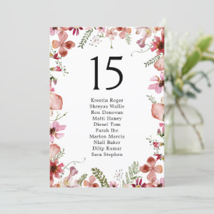 Gráfico de Assentos de Mesa Floral Rustic