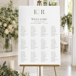 Gráfico de Assentos Minimalista Monograma Branco e